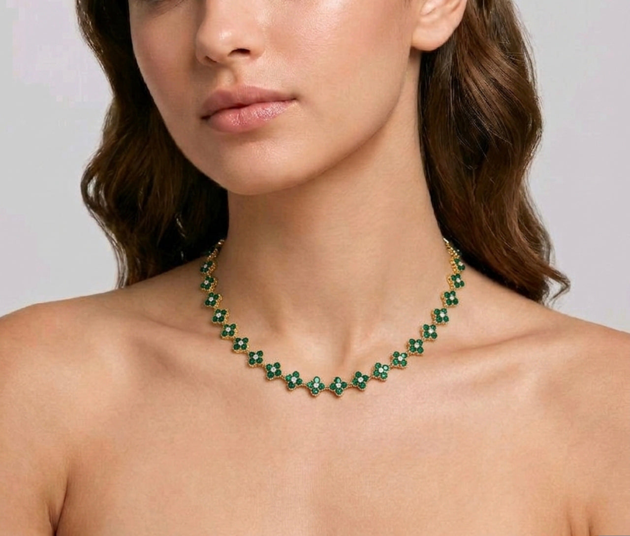 Collier MELANIA gold/vert