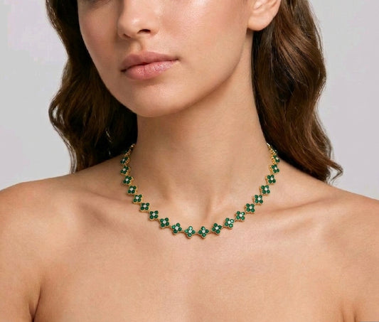 Collier MELANIA gold/vert
