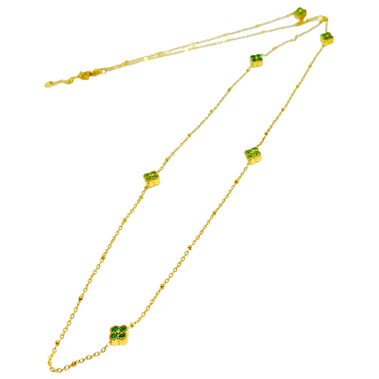 Collier sautoir JULIETTE gold/multivert