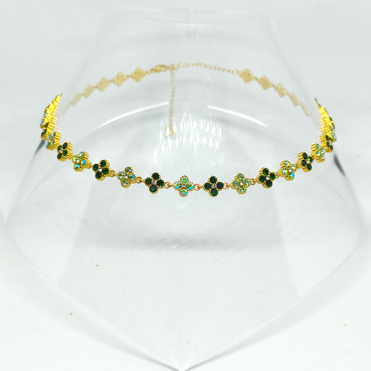Collier MELANIA gold/vert & miroir