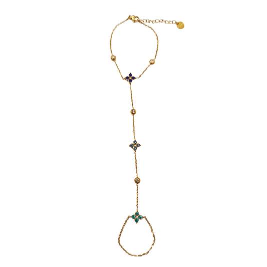 Chiane de main LINA gold/multibleu