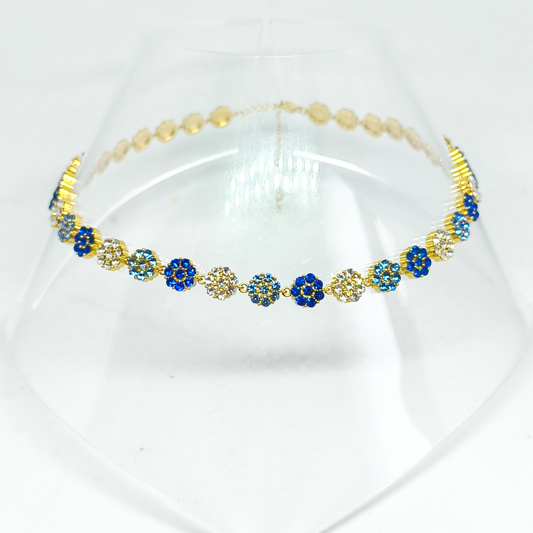 Collier SALOMÉ gold/bleu océan