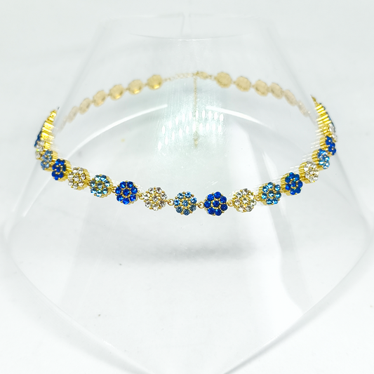 Collier SALOMÉ gold/bleu océan