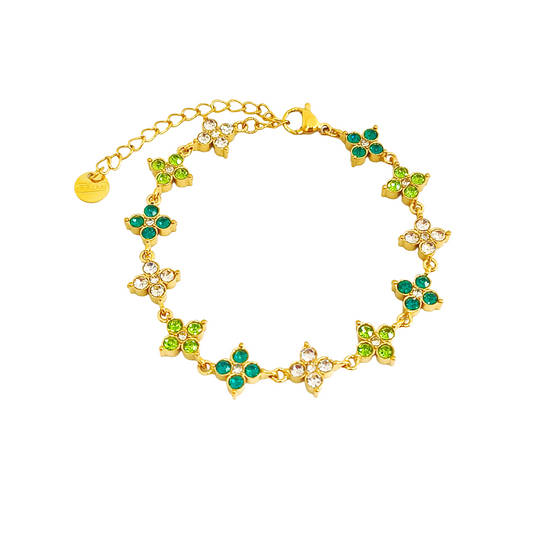 Bracelet MINA gold/vert et blanc