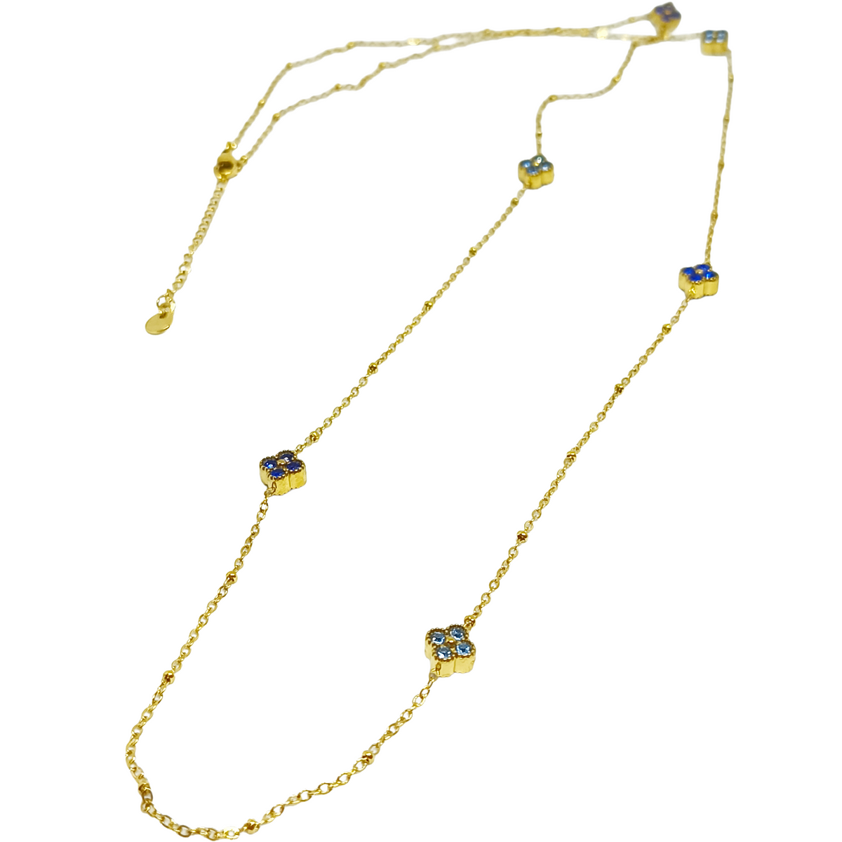 Collier sautoir JULIETTE gold/multibleu