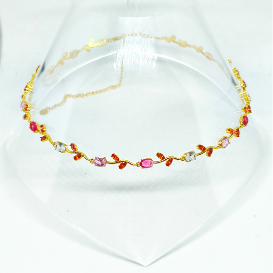 Collier GABIE gold/multirose