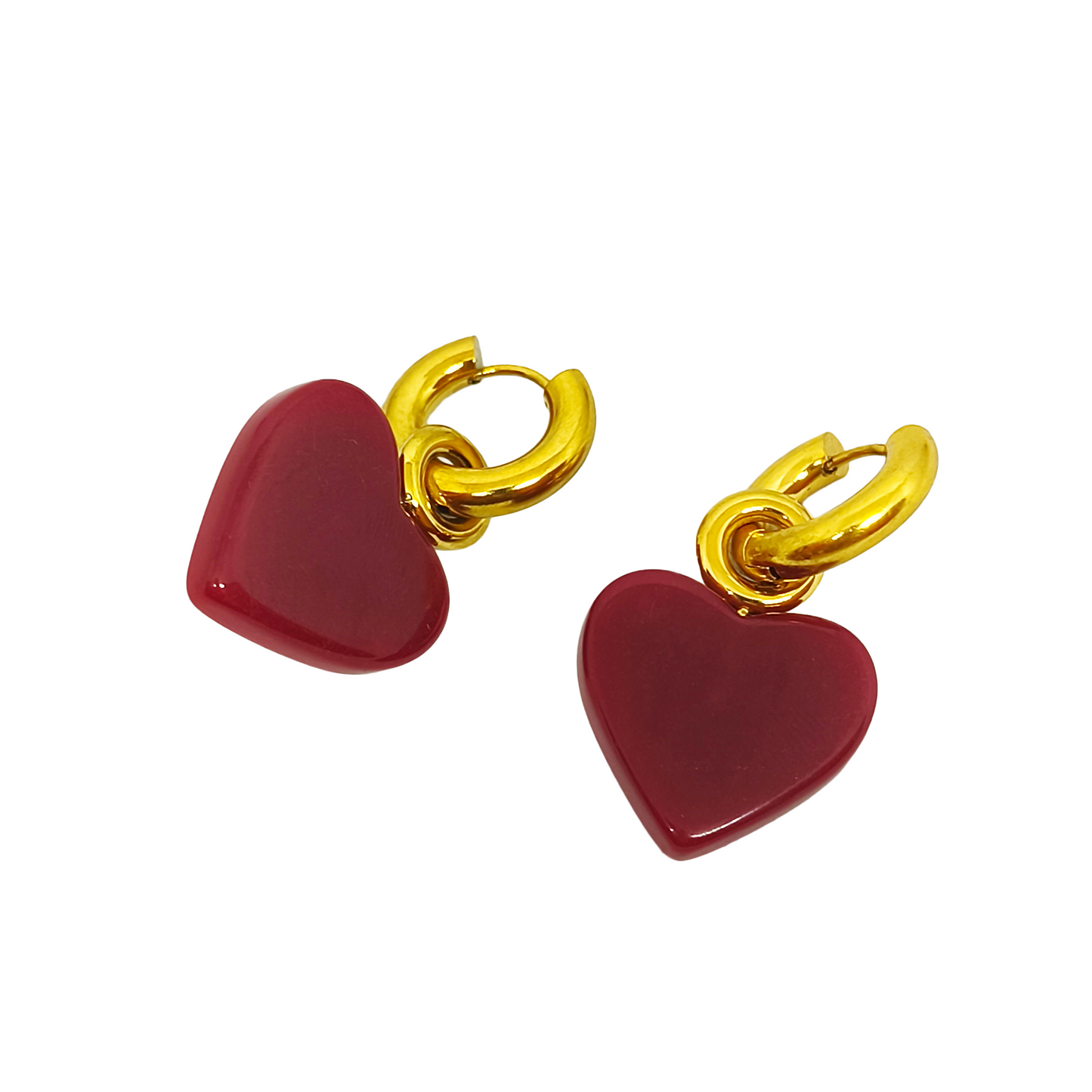 Boucles d'oreilles ANNA gold/ bordeaux