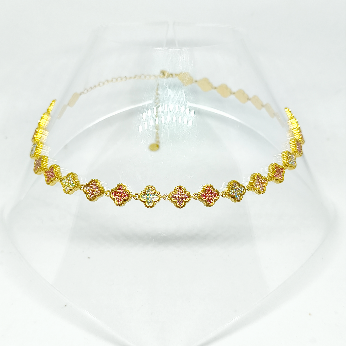Collier SELENA gold/rose et blanc
