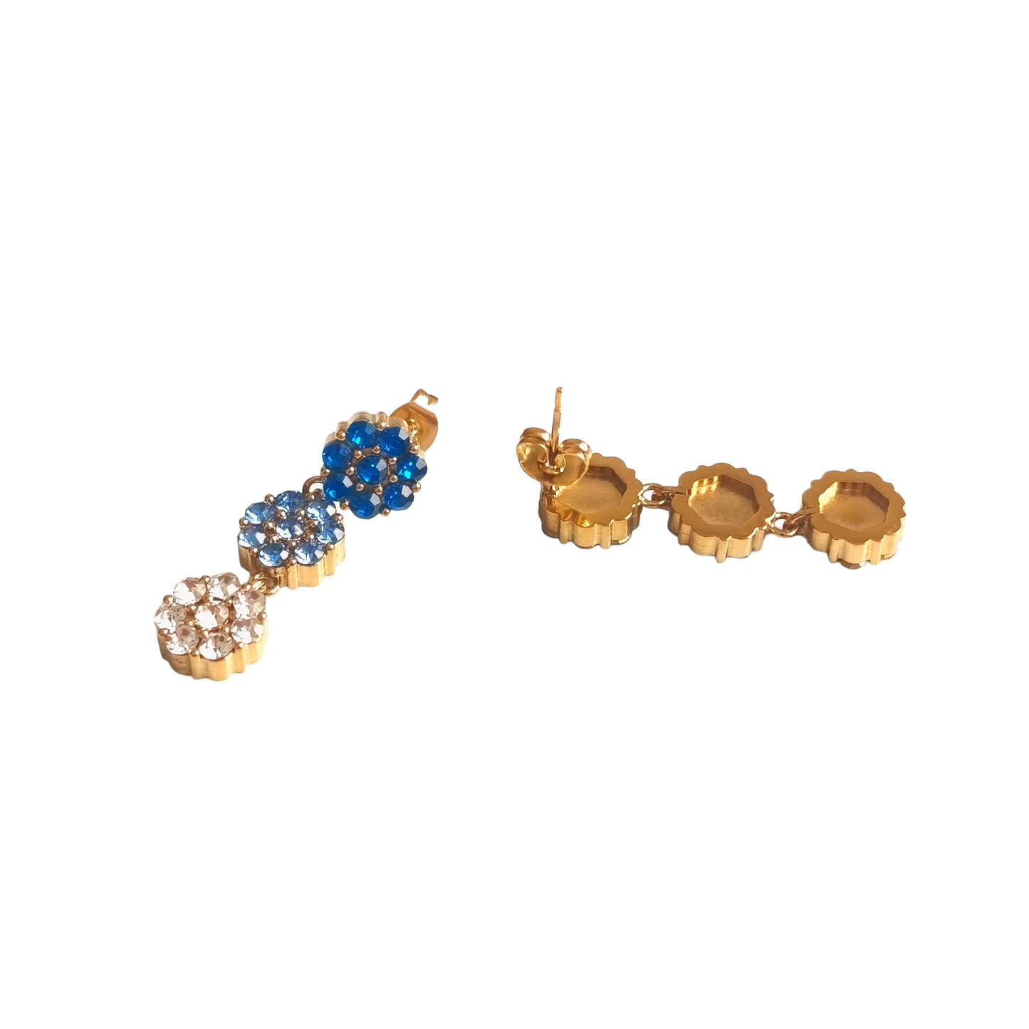 Boucles d'oreilles KEIZA gold/ bleu océan