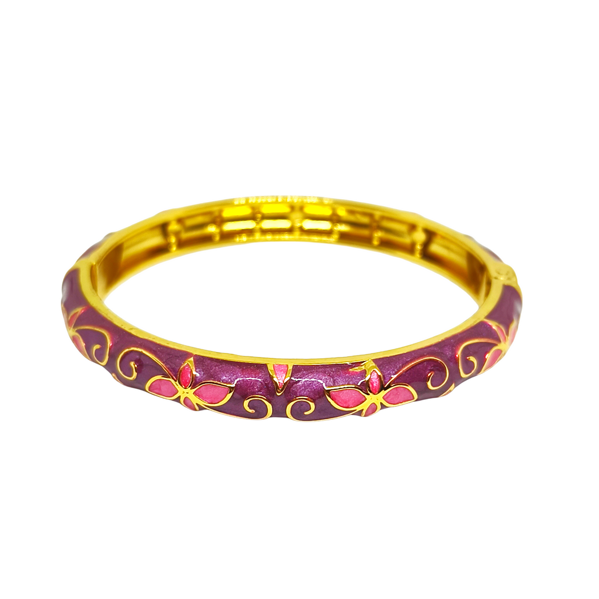 Jonc thaïlandais KATY gold/rose et violet