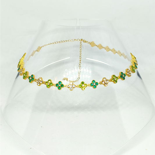 Collier MELANIA gold/ vert et blanc