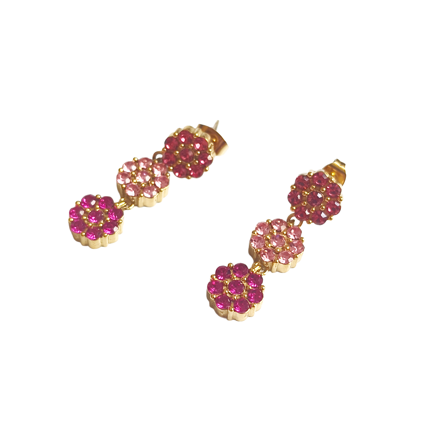 Boucles d'oreilles KEIZA gold/ multirose