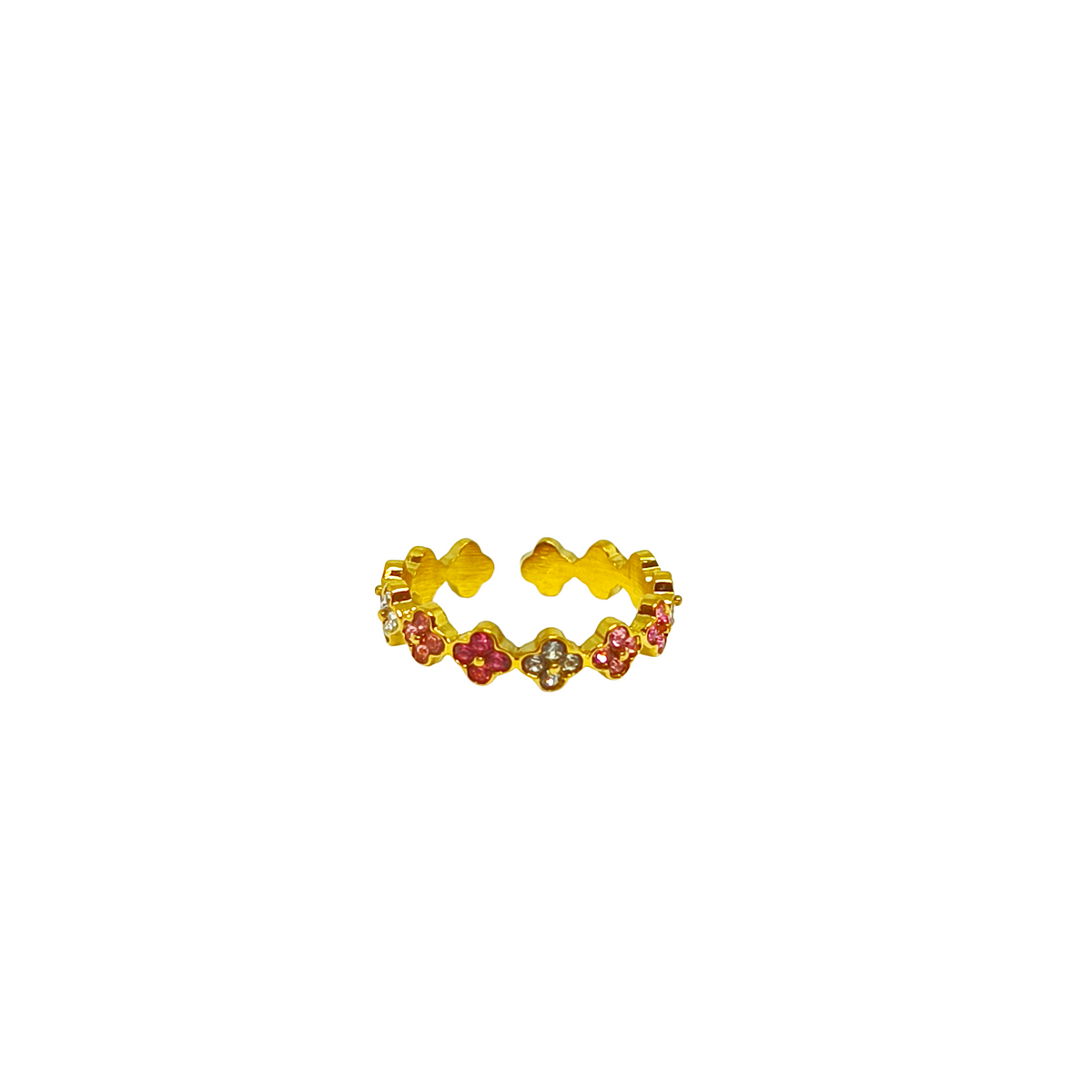 Bague SONIA gold/ rose & blanc