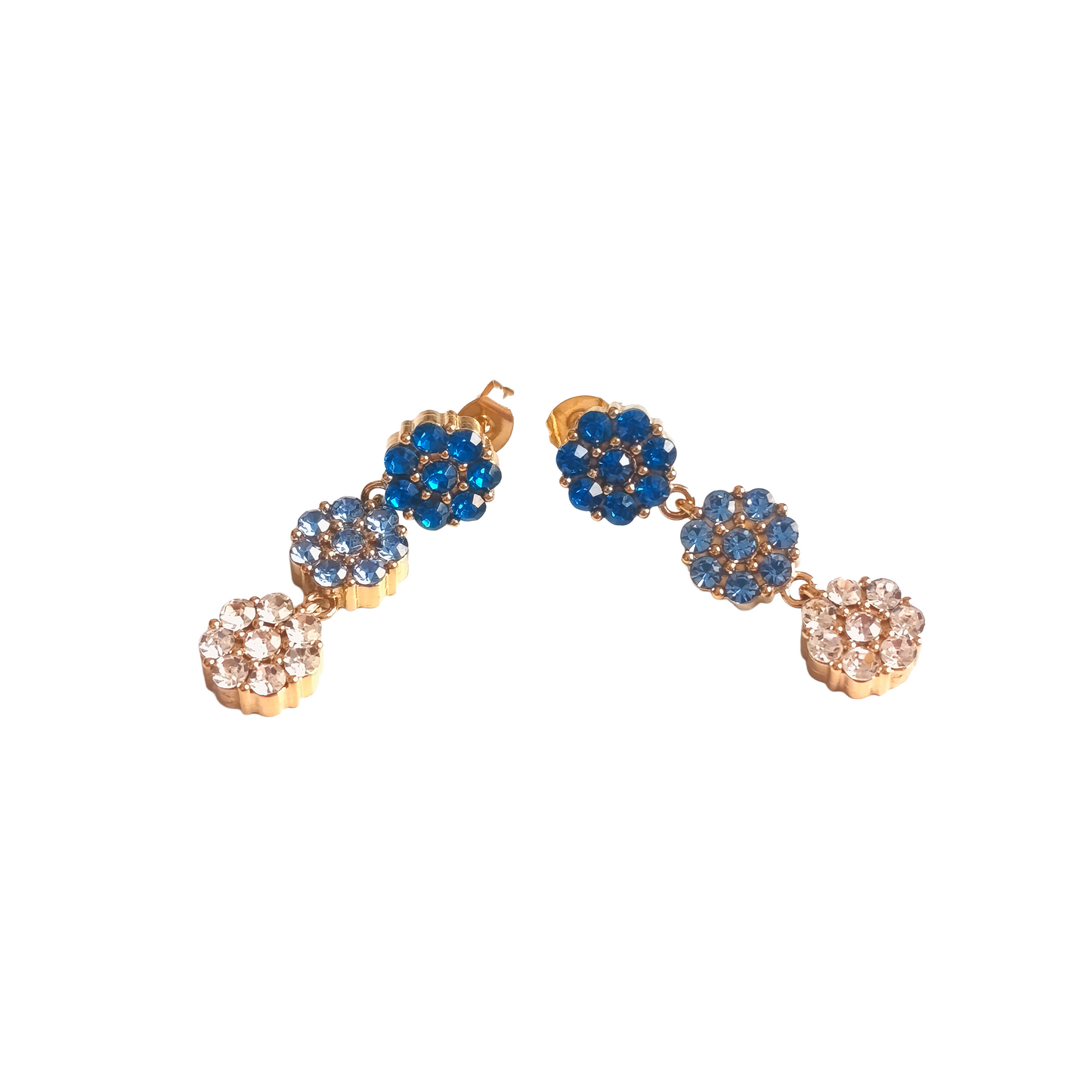 Boucles d'oreilles KEIZA gold/ bleu océan