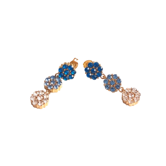 Boucles d'oreilles KEIZA gold/ bleu océan