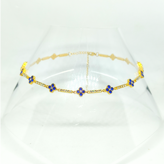 Collier MALOU gold/ bleu roi